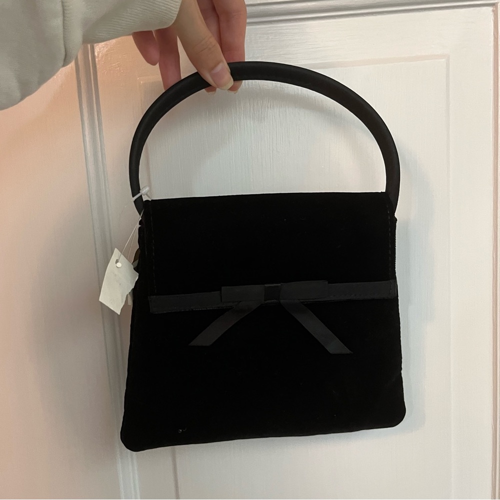 La Regale vintage purse black velvet NWT